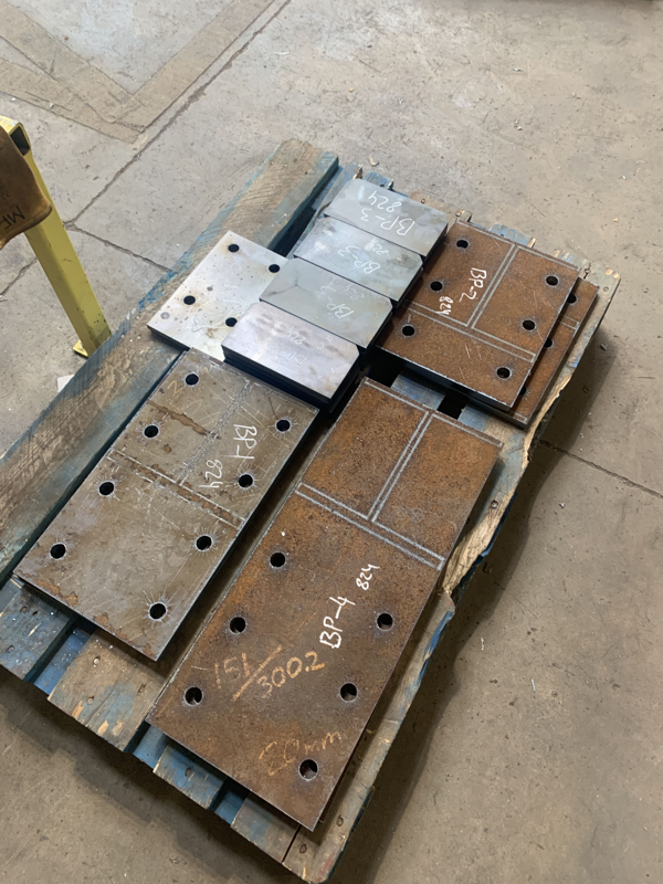 Beams etched into cnc plasma cut plates